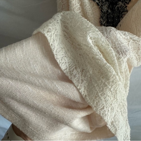 Anthropologie | Akemi + Kin Crossroads Cream Lace Black Fringe Tank Top Size M - Picture 8 of 14